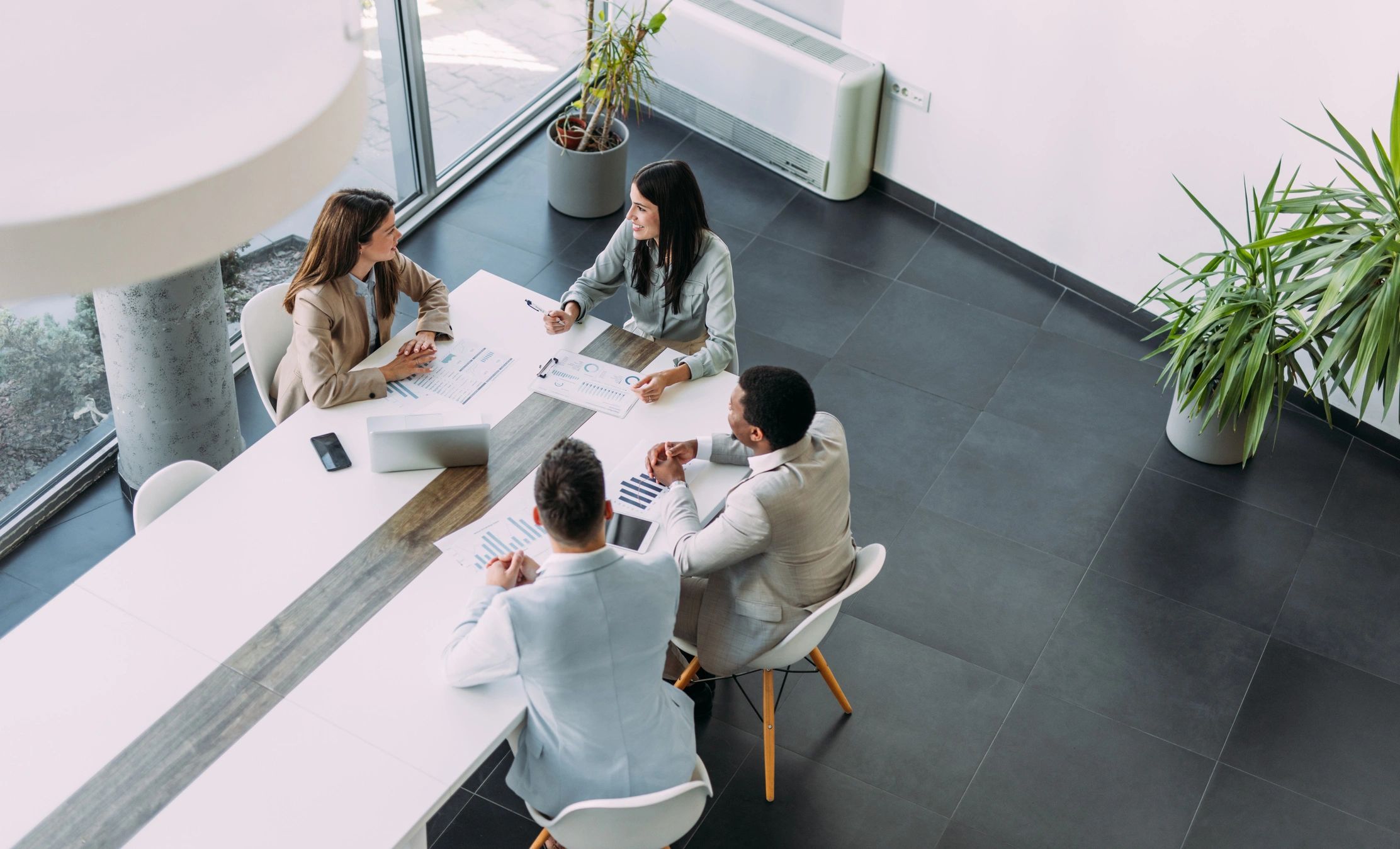Managed IT services team collaborating in an office
